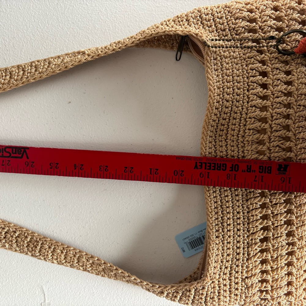 The Sak Sequoia Crochet Strap Hobo, Single Should Strap, Bamboo Cream W/ Tassle - Picture 7 of 9